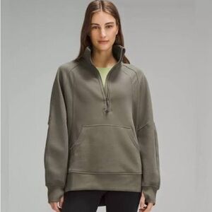 NWT Lululemon Funnel Neck Oversized Scuba Long Army Green XS/S